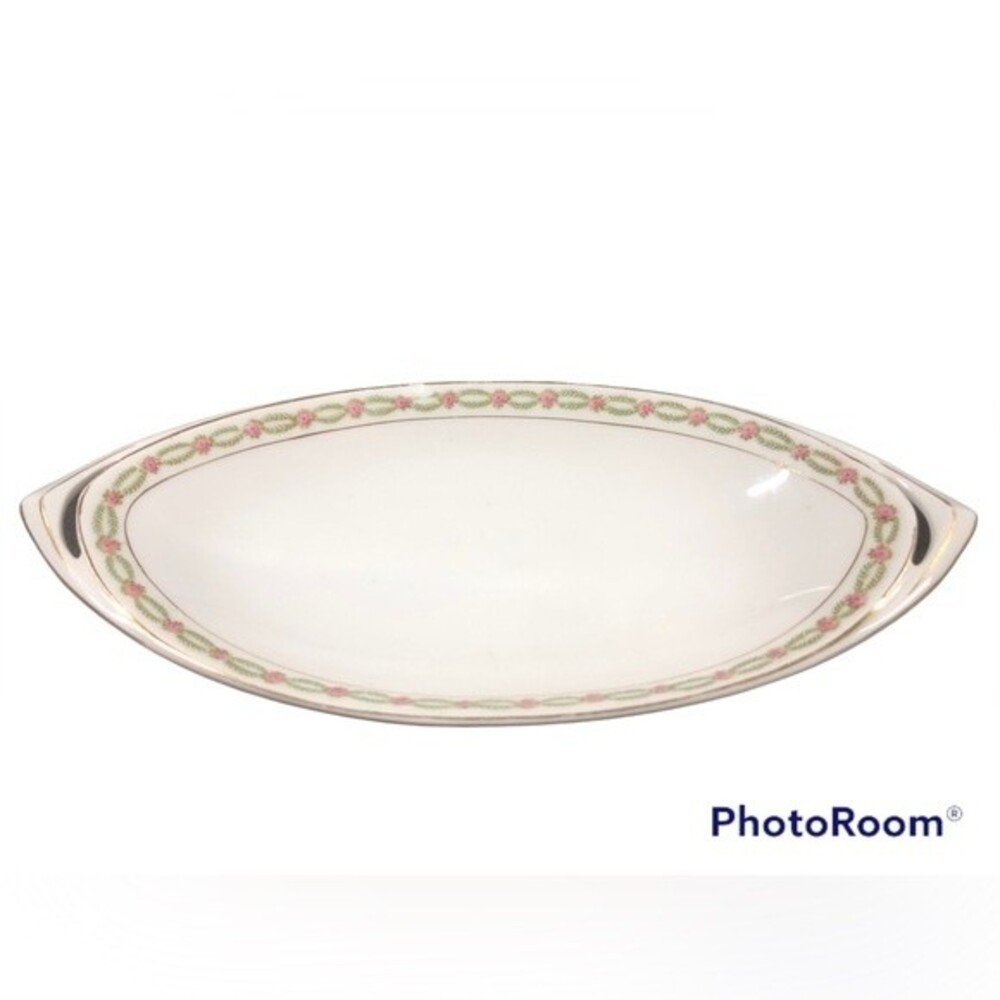 Rosenthal Donatello Bavaria Oval Relish Tray Hand Painted Roses Green Laurels